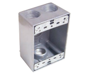 Weather Proof Boxes - Single Gang (4 Holes) Alu. 