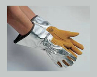 Aluminised  five fingured gauntlet style glove