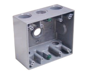 Weather Proof Boxes - double Gang (5 Holes) Alu.